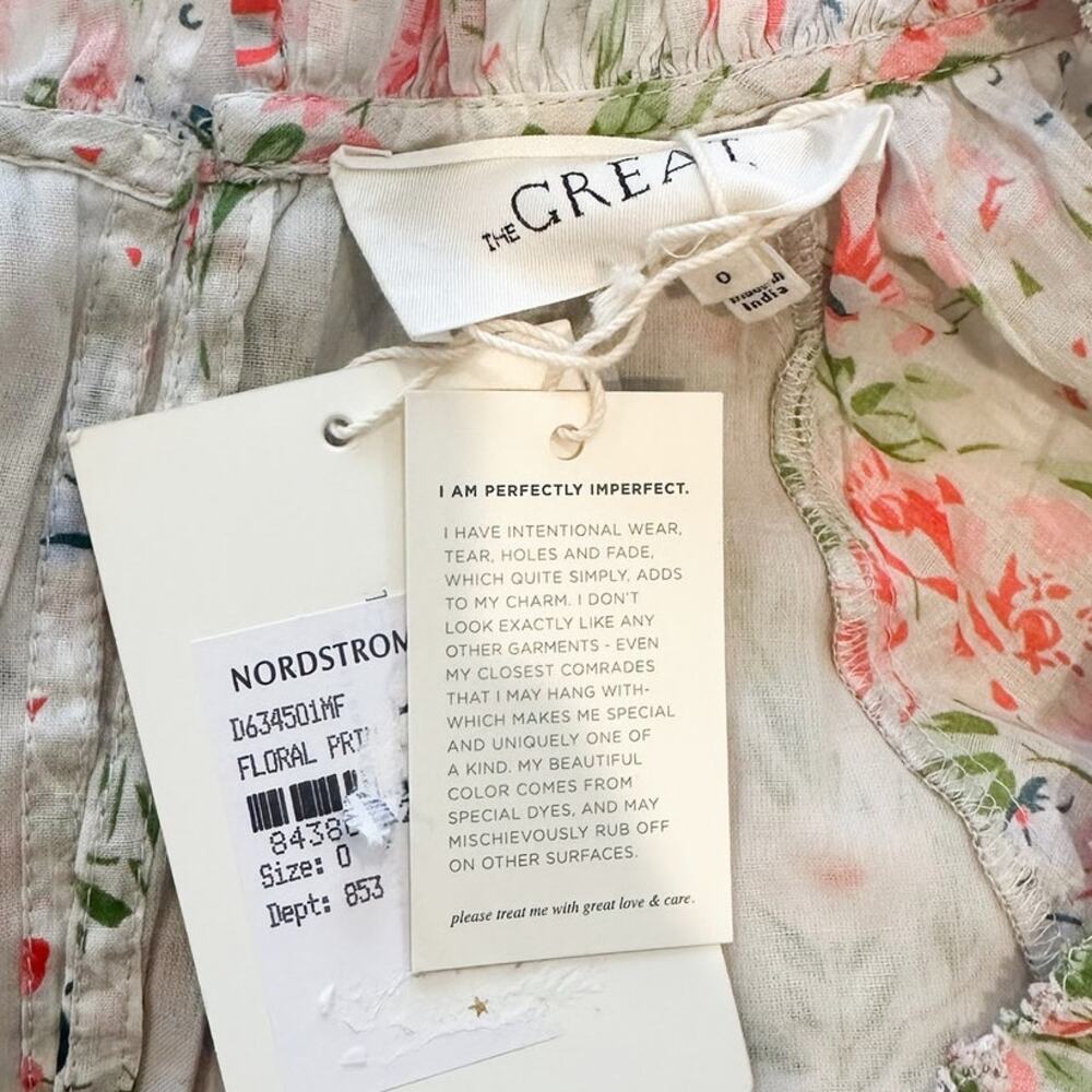 The Great Moonstone Ivory Floral Long Sleeve Boho Midi Dress Size 4 Cottagecore - Picture 4 of 11